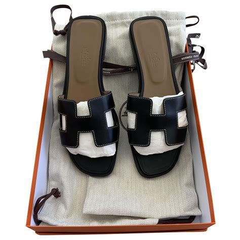 hermes oran sandal black|Hermes sandals original.